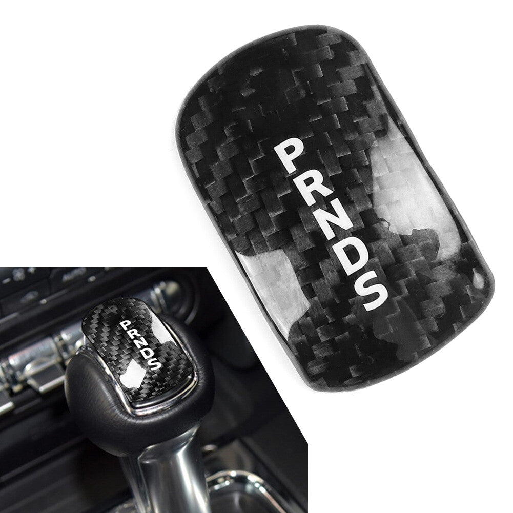 Gear Shift Knob Cover Head Trim for Ford for Mustang 2015-2023 Carbon Fiber Black