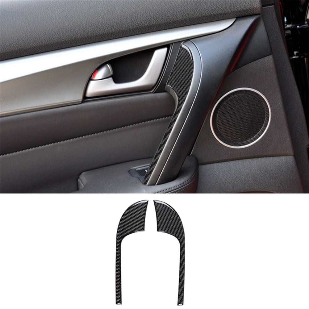 2X Rear Door Handle Panel Cover Sticker Carbon Fiber Trim for ACURA TL 2009-2014