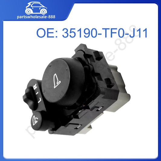 Mirror-finish switch assembly for Honda Fit Jazz 2009 - 2014 GE6 GE8 35190-TF0-J11 Black