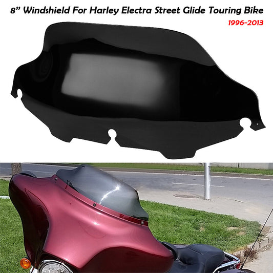 8-inch motorcycle black wave windshield suitable for Harley Electra Touring Glide