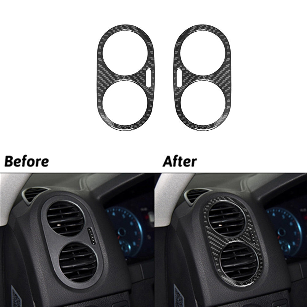 2X Carbon Fiber Side Air Vent Outlet Cover Trim for Volkswagen for Tiguan 2013-2017