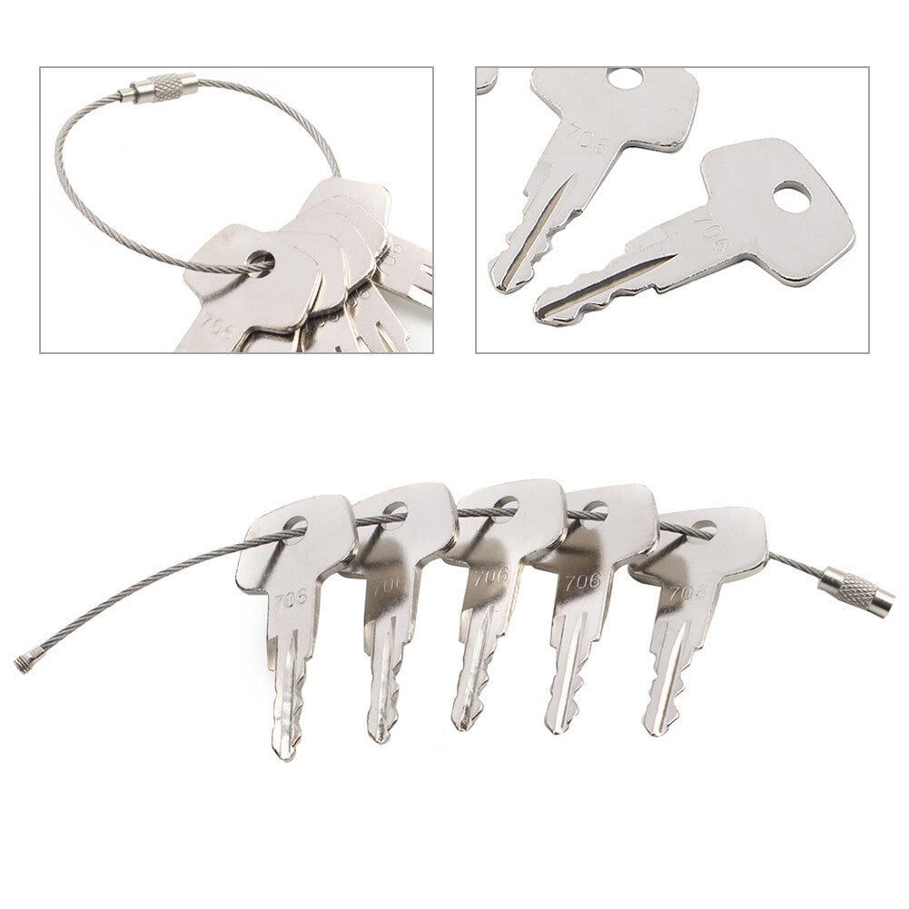 Fuel Cap Keys w/Ring 706 For Heavy Equipment Fuel Cap Model J2 5PCS