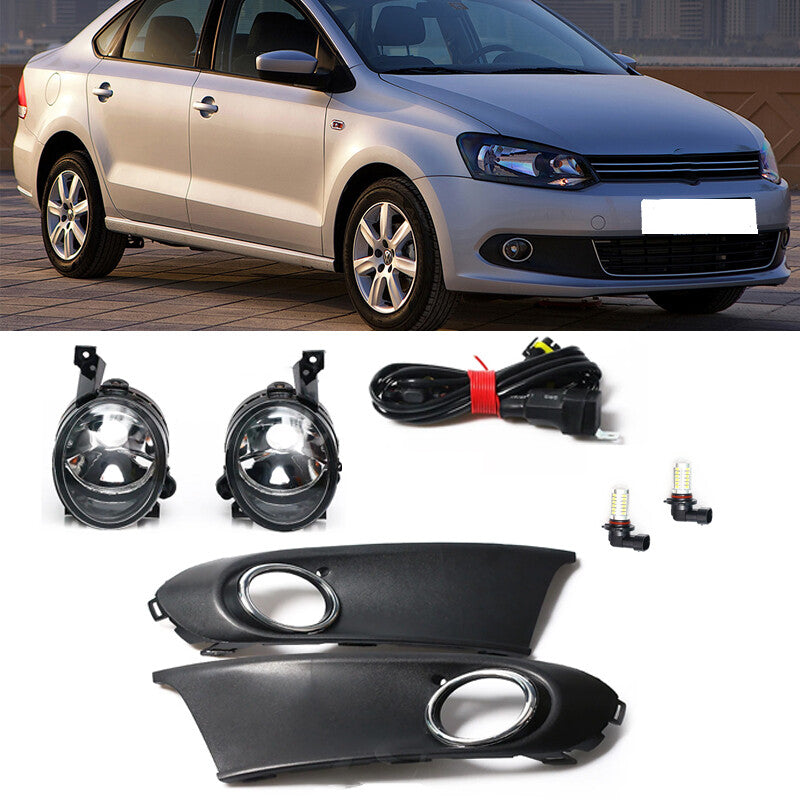 LED Fog Light Fog Lamp Cover Harness for VW Polo Vento Sedan Saloon 2011-2016