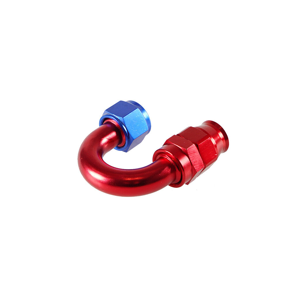8AN PTFE Hose End Fittings 180 Degree Aluminum Swivel AN8 For PTFE Hose Only Red