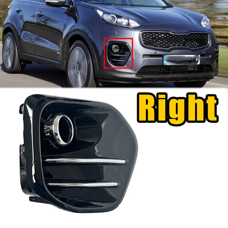 Right for KIA Sportage KX5 2016-18 Front Bumper FogLight Lamp Cover Bright Black