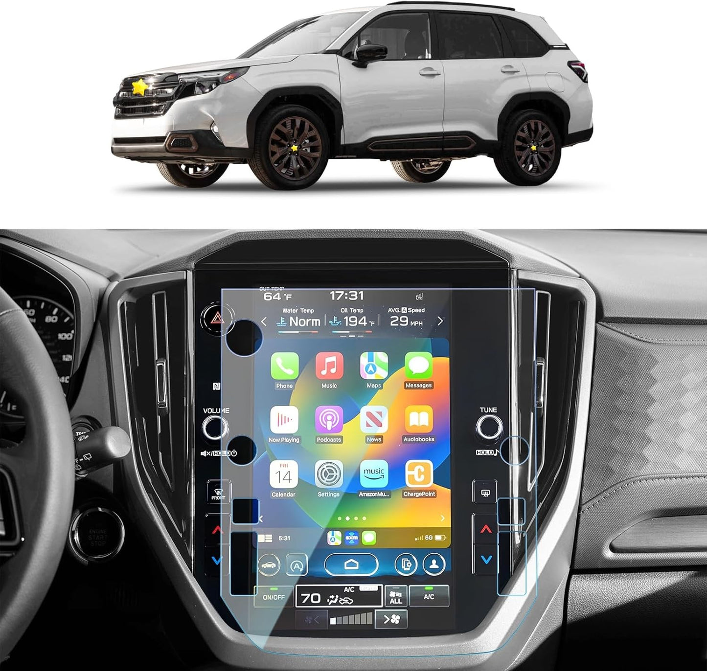 For 2024 2025 for Subaru Crosstrek 11.6 Tempered Glass Car Screen Protector Film