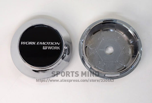 4-piece set of 69mm working emotion badge wheel center caps hub caps rim caps black chrome-plated