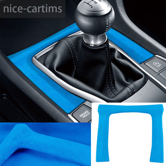 Kit for Honda for Civic 10th 2016-21 Console Manual Gear Shift Panel Trim Suede Blue