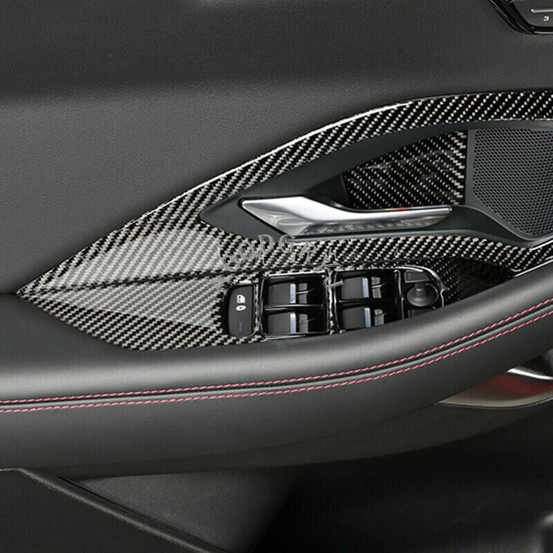 4P Soft Carbon Fiber Car Inner Door Bowl Cover Trim for Jaguar E-PACE 2018-2021