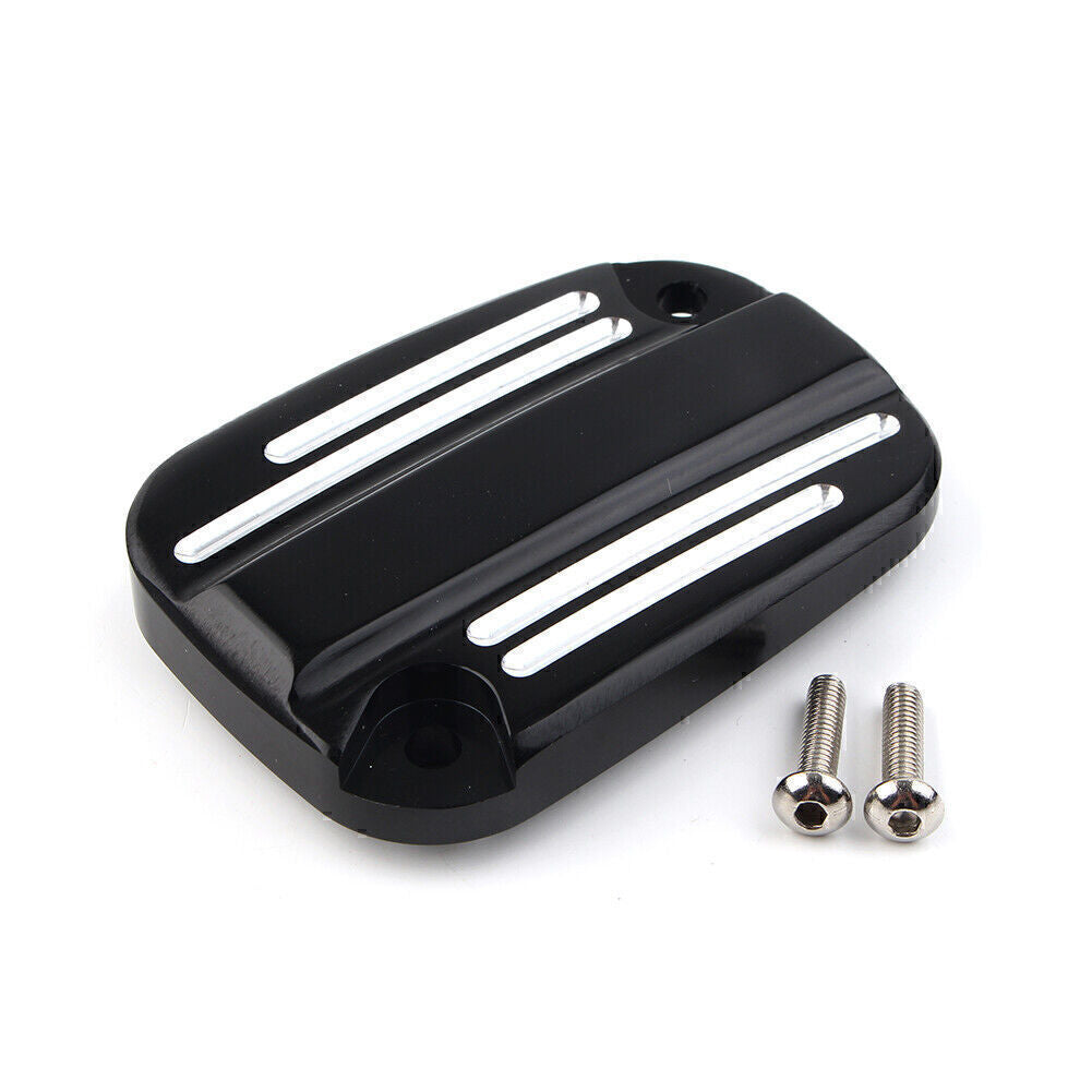 Front Stripe Brake Master Zylinder Cover Cap for Harley Touring 08-Trike 09-13