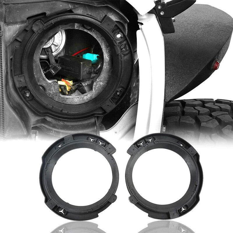 2-Piece LED Headlight Mounting Ring Support Base for Jeep for Wrangler JK 07-18