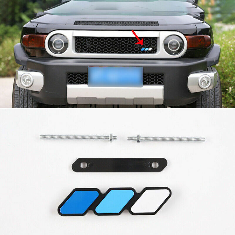 3-Color Front Center Mesh Grille Badge Trim Kit for Toyota FJ Cruiser 2007-2014