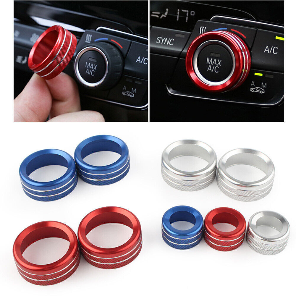 Air Condition Knob Switch Trim Cover Ring Silver Fit for BMW GT X1 X3 X4 X5 X6 13-18