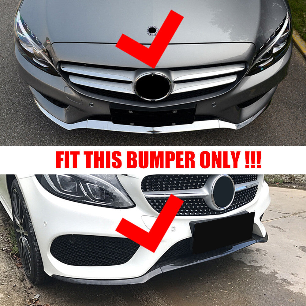 The lower lip trim on the front left bumper is suitable for 15-18 for Mercedes-Benz W205, AMG C300, C350, C200