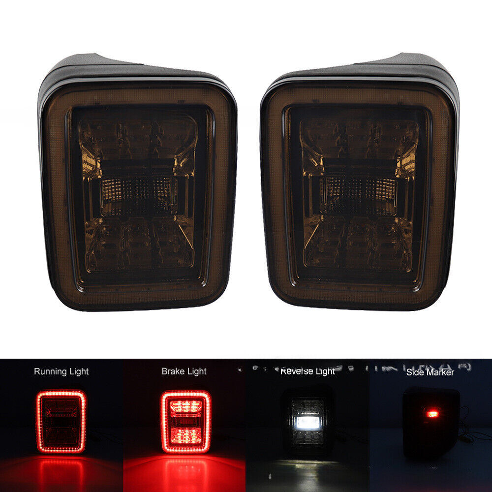 for Jeep Gladiator JT 2020-22 Pair Smoked LED Tail Lights Turn Signal Side Lamp