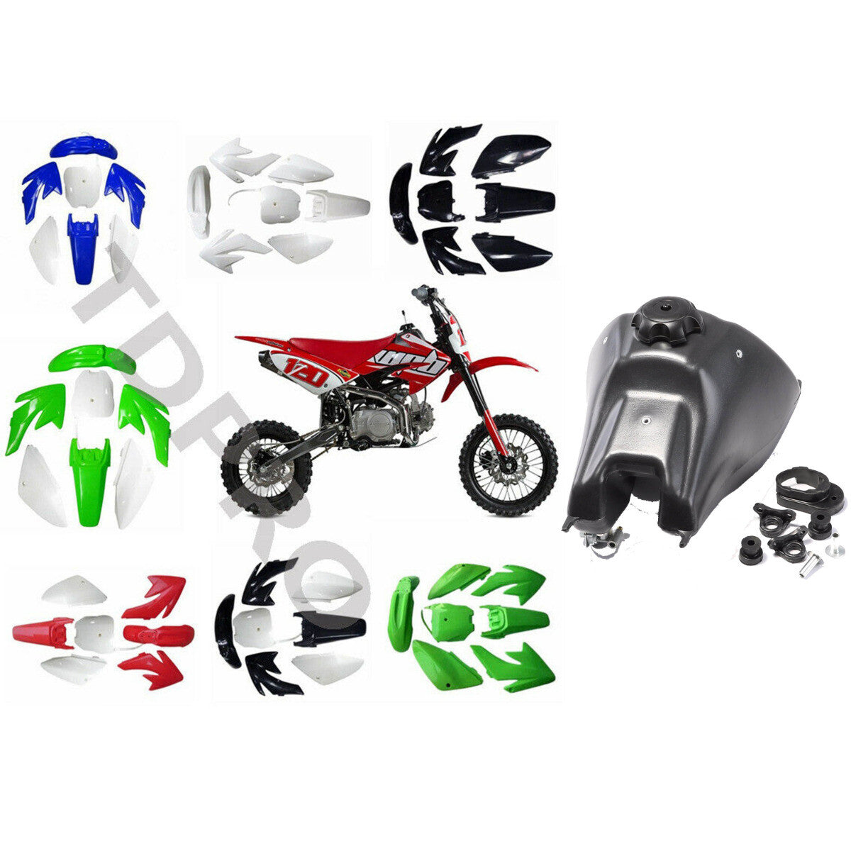 Plastics Kit + Fuel Tank for Honda CRF70 Dirt Bike Thumpstar 140cc 150cc 160cc