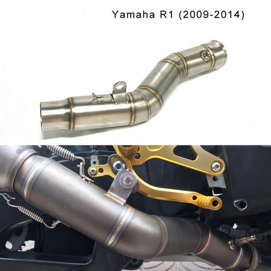 51mm Exhaust Middle Link Pipe for YAMAHA R1 Exhaust Mid Connection Pipe 2009-14