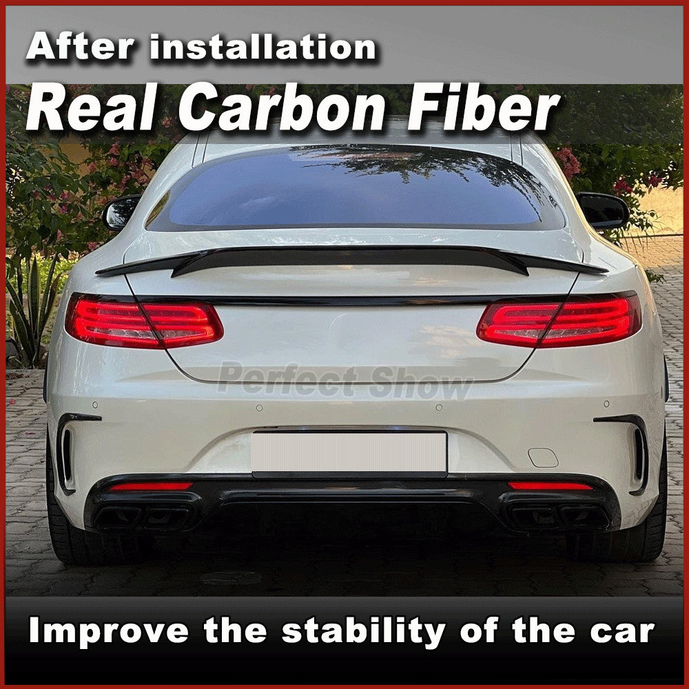 REAL CARBON Rear Bumper Splitter Fins Fit for Benz C217 S63 S65 Coupe 14-19