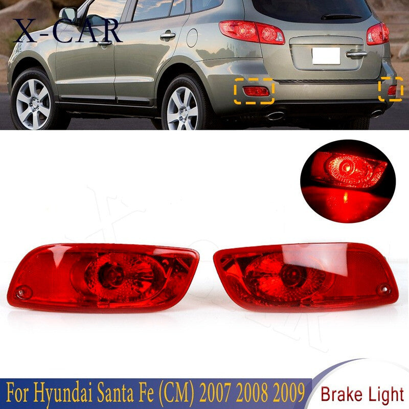 for Hyundai Santa Fe 2007-2009 Pair Rear Bumper Reflector Brake Light Tailight