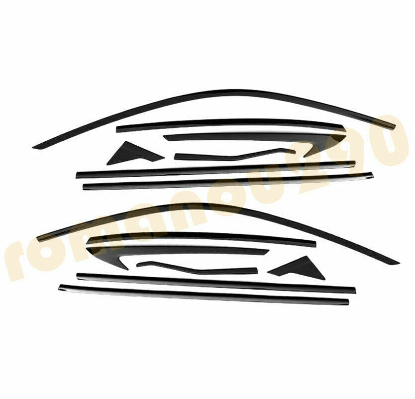 14X for Honda for Civic 2022 2023 Black Window Frame Molding Strips Cover Trim Steel