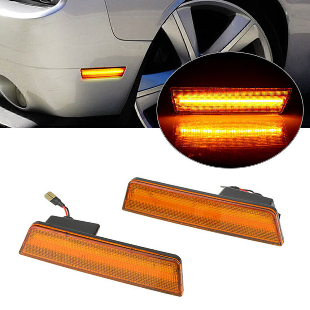LED Front Side Marker Lights For 2008-14 for Dodge for Challenger /2011-14 Charger Amber