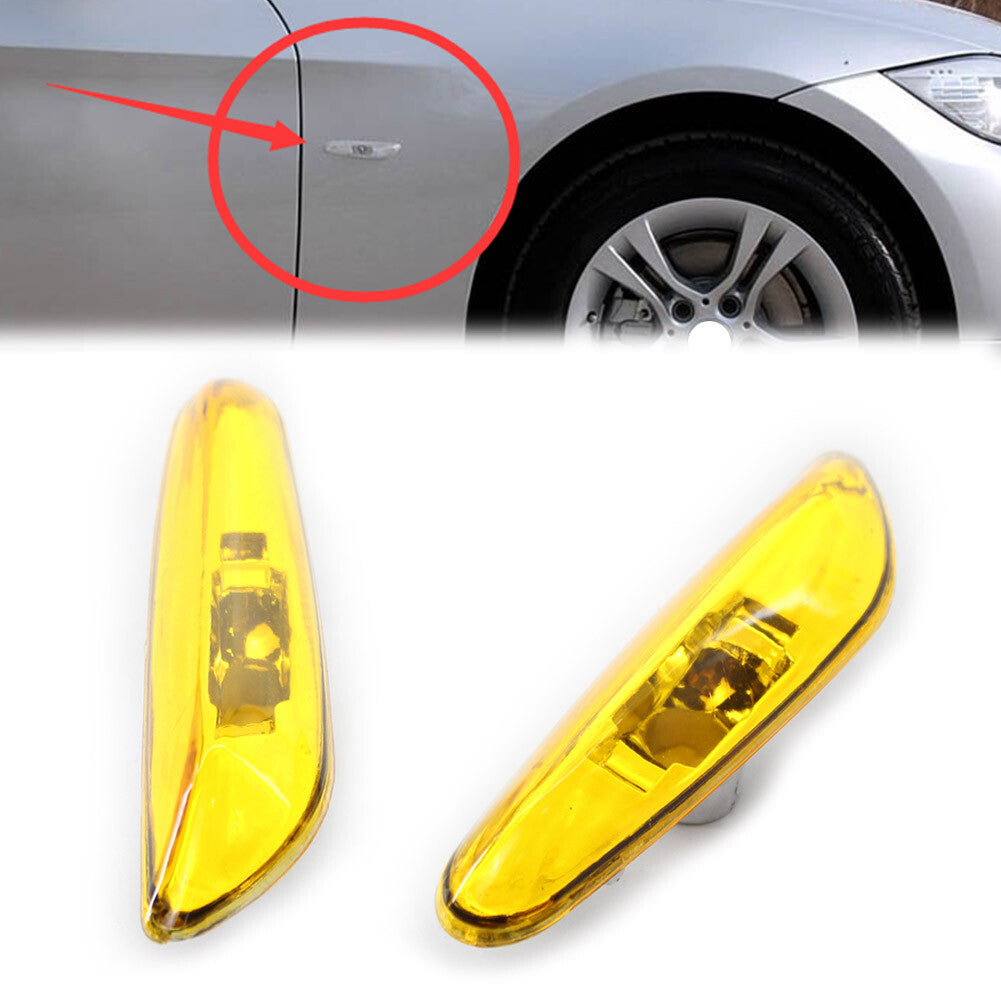 Fit for BMW E46 4DR 02-05 63137165915 Side Marker Light Turn Signal Lamp 2x Yellow