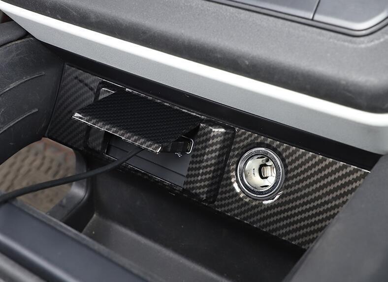 for Land Rover for Defender 2020-2023 Carbon Fiber Console Cigarette Lighter Panel