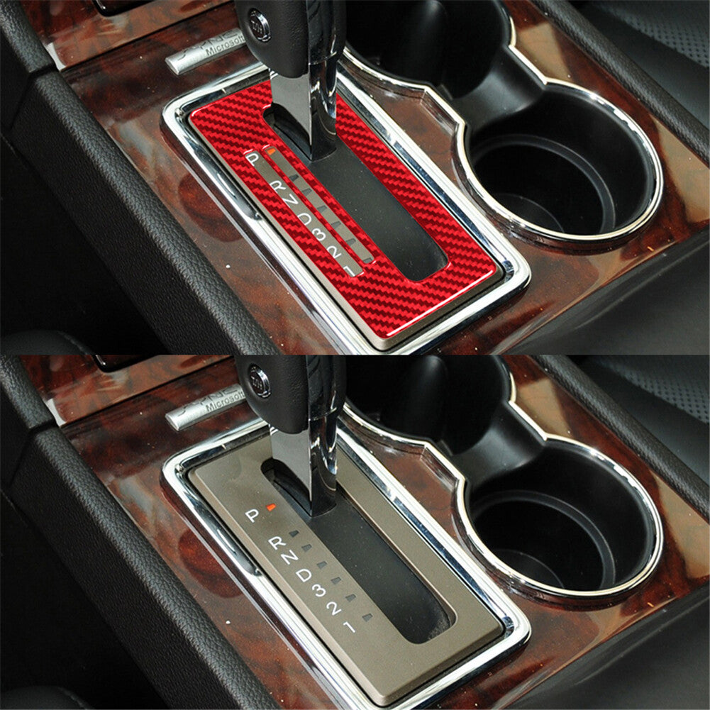 Red Carbon Fiber Gear Shift Console Trim Cover for Lincoln for Navigator 2007-2014