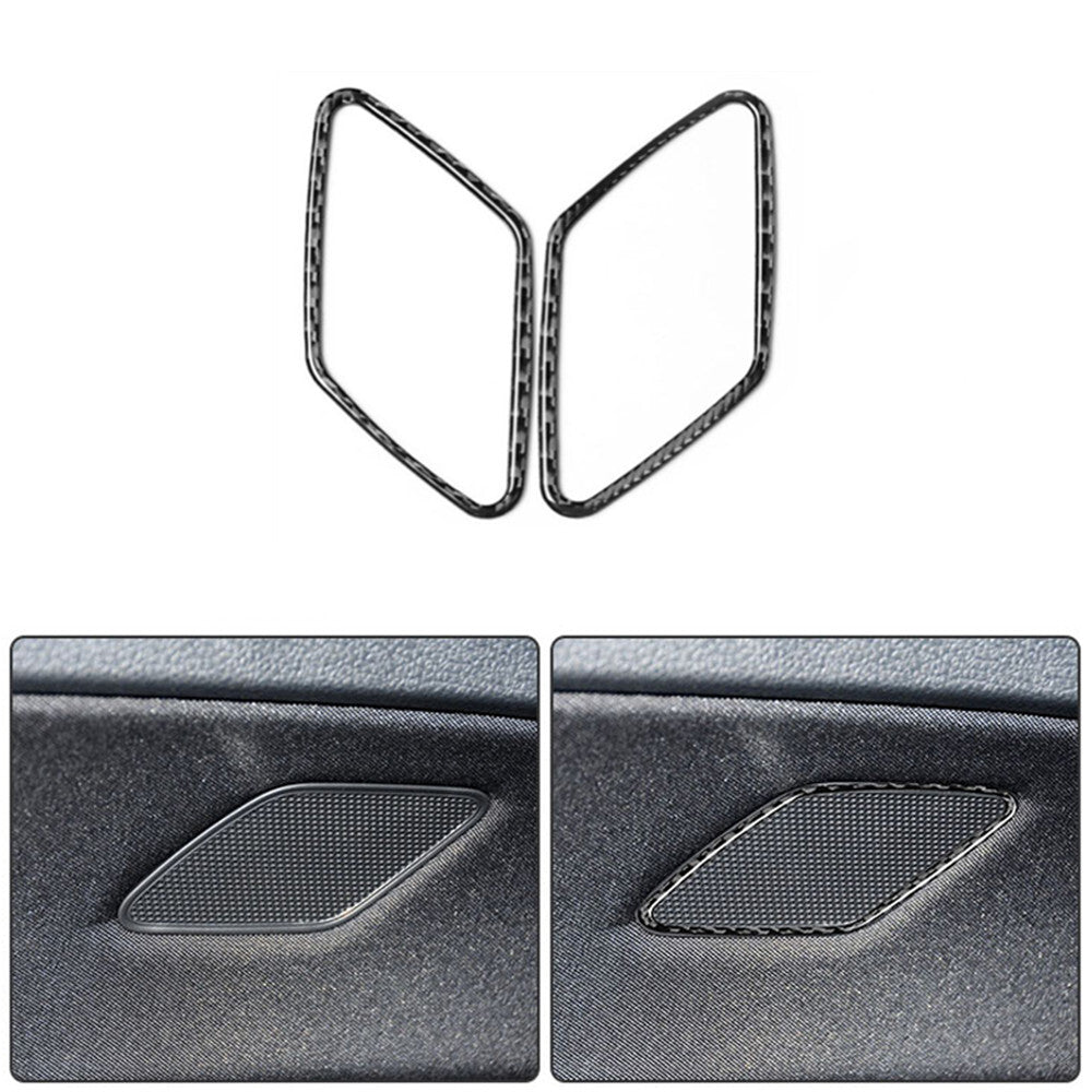 2X Carbon Fibre Door Speaker Loudspeaker Trim for VW for Golf 7 MK7 2014-2019