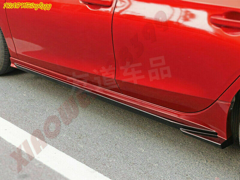 2X for Honda for Civic 11th 2022-2023 ABS Glossy Black+Red Car Side Skirt Extension