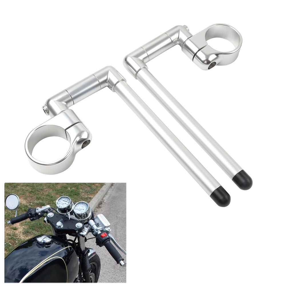 58MM Cafe Racer Bars 7/8 Universal Clip-On Handlebar Fork Tube Motorcycle