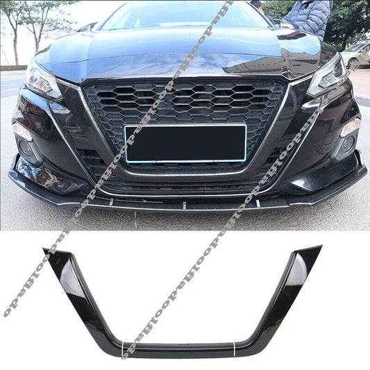 for Nissan Altima 2019-22 Carbon Fiber FRONT Bumper Grill Grille Moulding Covers