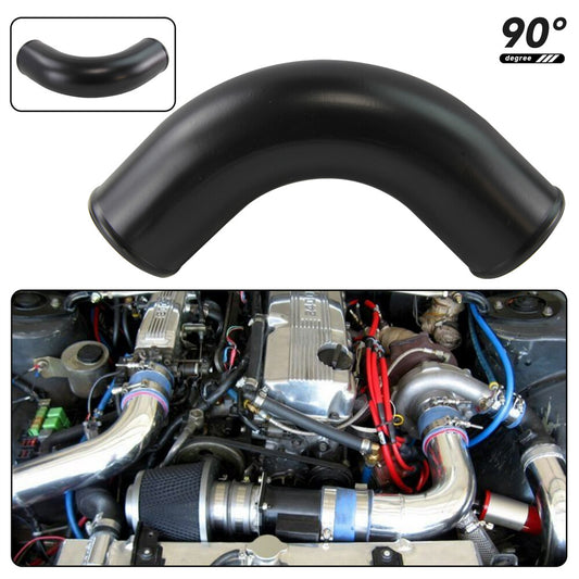 90 Degree 76mm 3 Aluminum Intercooler Intake Pipe Piping Tube Hose Black