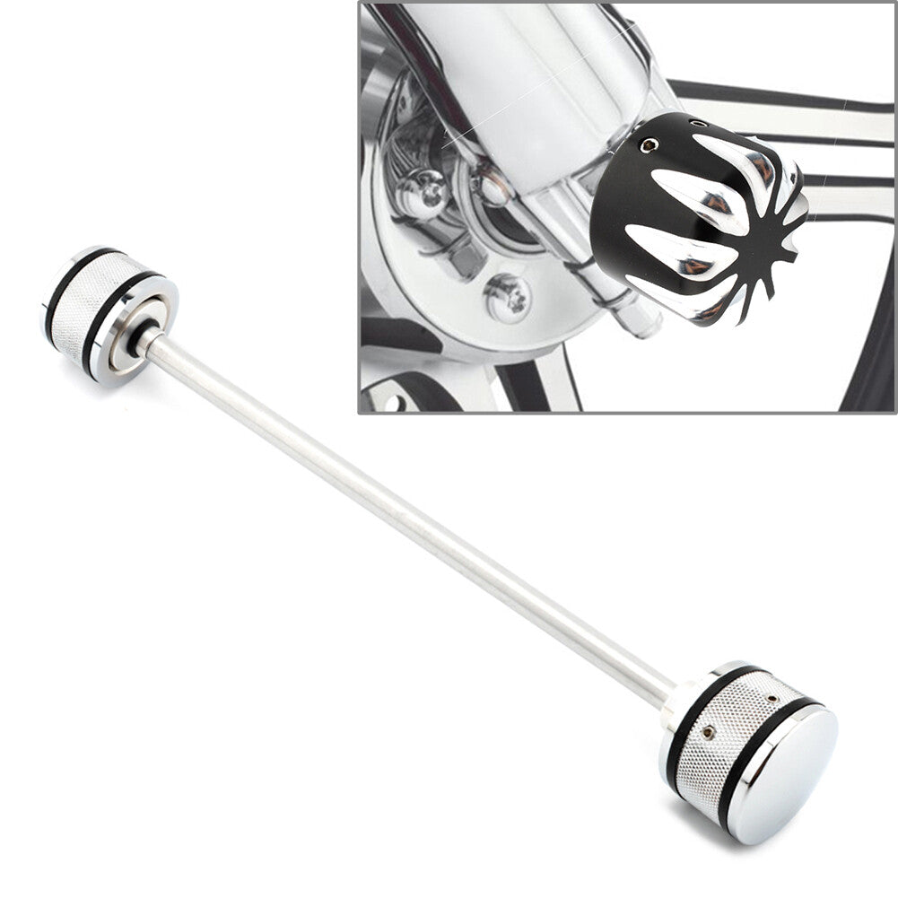 1x Front Axle Nut Cover Cap Installation Kit Aluminum for Harley Davidson Bike F