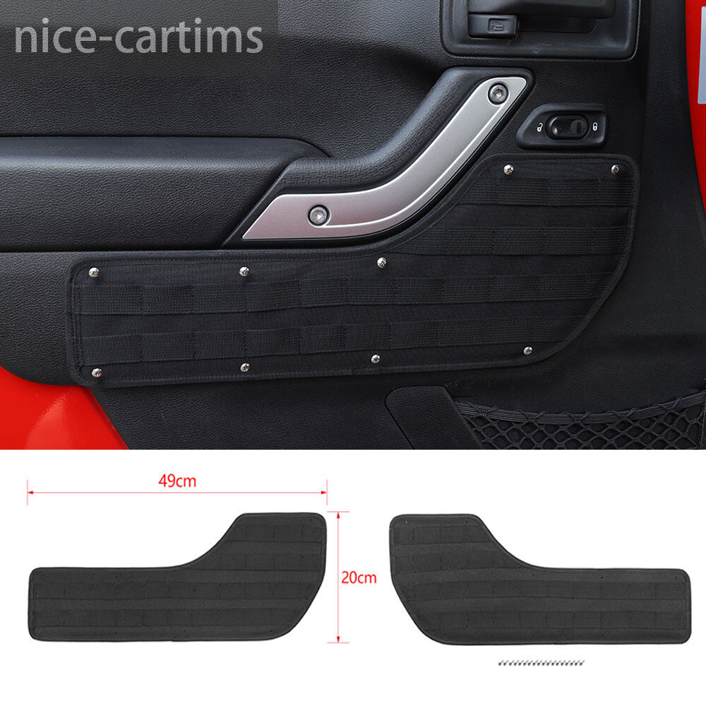 2¡ÁFront Door Storage Tactical Hanging Board Black for Jeep for Wrangler JK 2011-2017