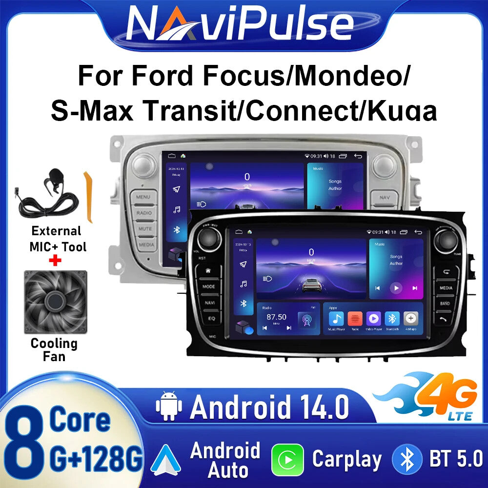 for Ford Focus Mondeo S-MAX Galaxy II Kuga Carplay Car Radio GPS Stereo Player