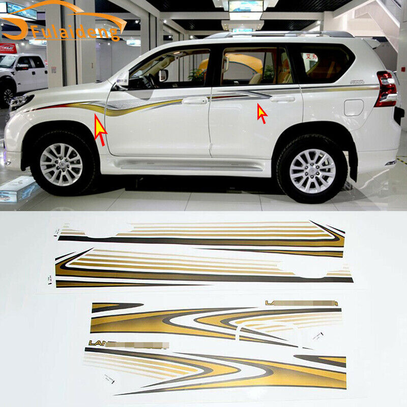 for Toyota Prado 2010-2021 Car Decor Stickers Car Body Waist line Body Stripes