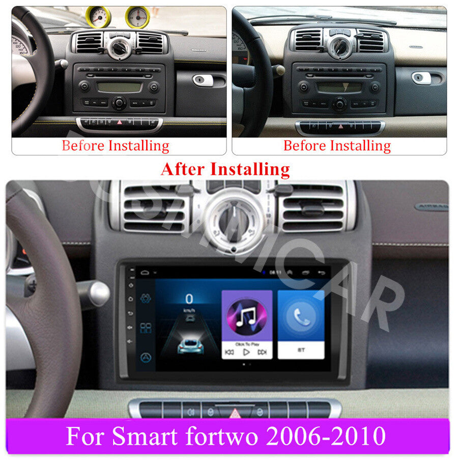 For Carplay Radio Stereo MP5 Player Fit for Mercedes Benz for Smart Fortwo 2005-2010