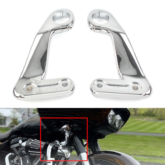 2¢ªFront Fairing Support Bracket Mount Kit Fit for Harley Road Glide 2010-2013 Chrome