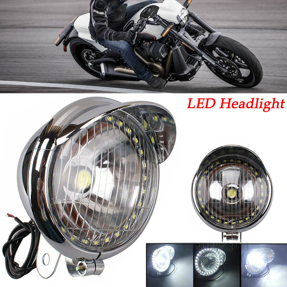 Motorcycle 27 LED Angel Eye Lights Chrome for Bobber Chopper Cruiser 12V