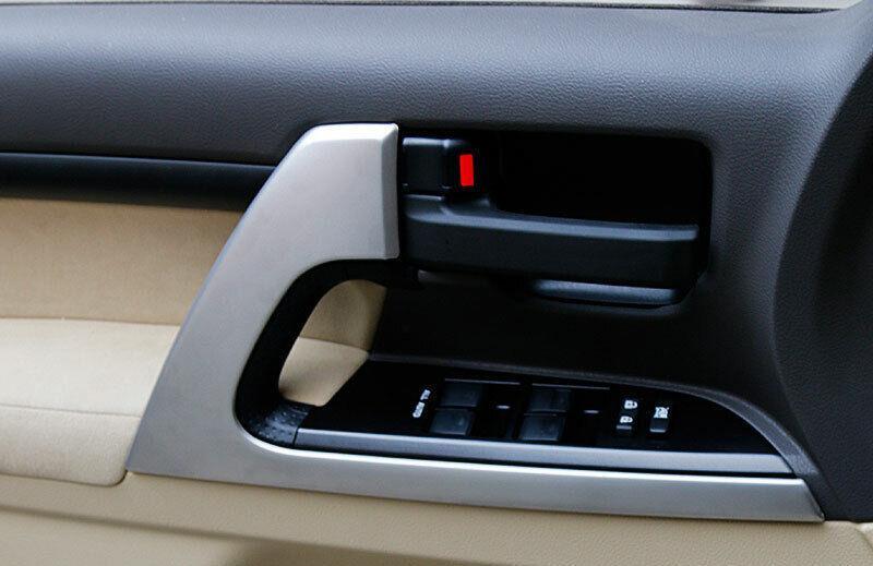 Silver Steel Interior Door Handle Panel Cover for Toyota for Land Cruiser 2008-2021