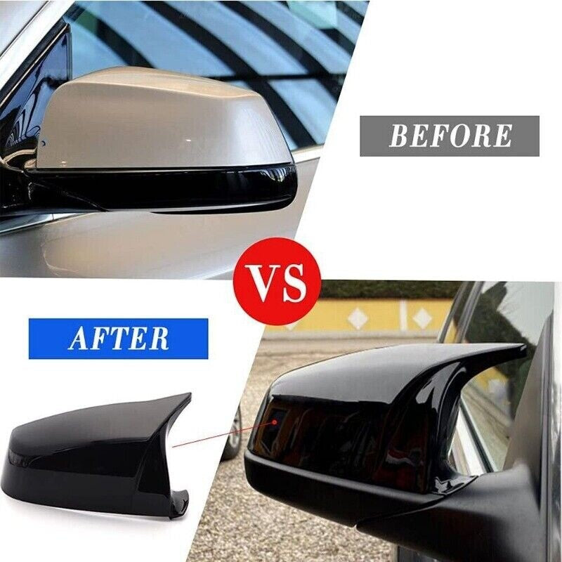 for BMW 5 6 7 Series E60 E63 LCI F01 F06 F10 F12 Gloss Black Mirror Cover Cap