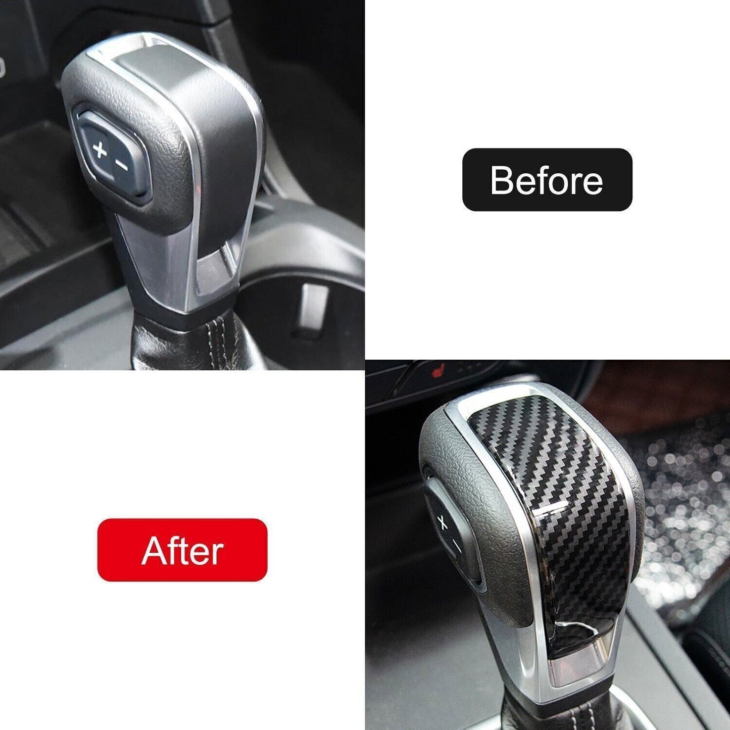for Ford Ranger 24-25 Carbon Fiber Interior Center Gear Shift Knob Cover Trim 1X