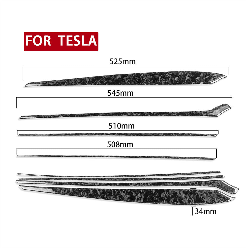 for Tesla Model 3 Y 2017-23 Forged Carbon Fiber Interior Door Panel Decor Trim¡Á8