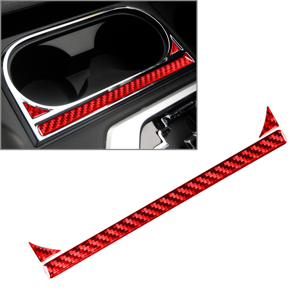 RHD Carbon Fiber Cup Holder Panel Interior Cover Trim Fit for Toyota Tundra 2014-21