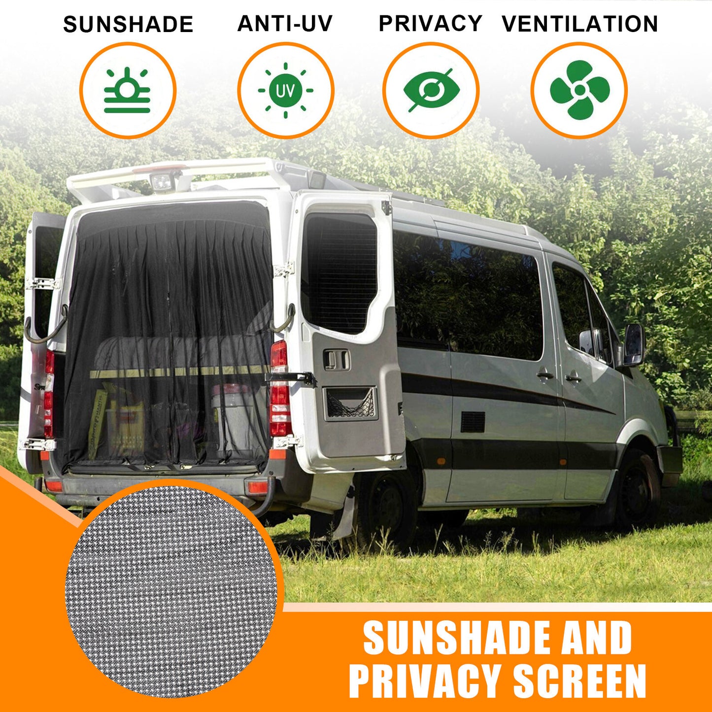 Magnetic Fly Screen Bug Mosquito Mesh For Standard Roof Camper Van Net Screen