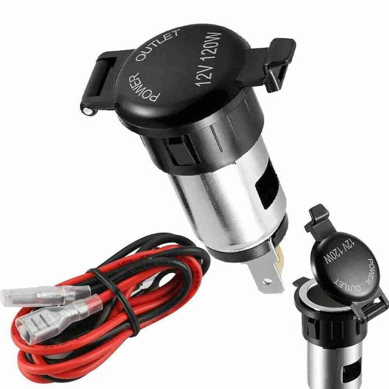 12V Car Cigarette Socket, Lighter Power Plug, Socket Adapter with 40-inch Cord - Universal