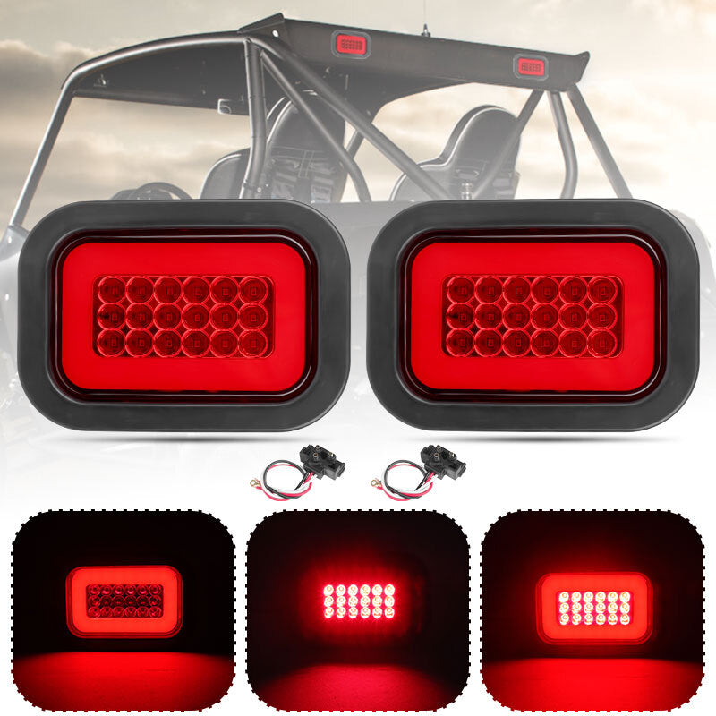For Trailer Tow Truck 2pc Red Rectangular LED Tail Lights With Pigtails 5 x 3