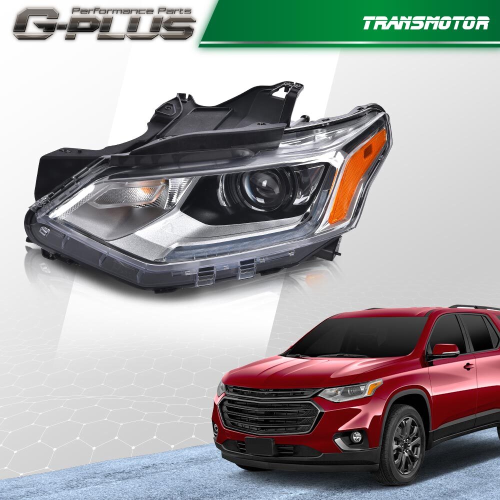 Suitable for 2018-2021 for Chevrolet Traverse chrome HID/xenon headlights with LED DRL on the left side.