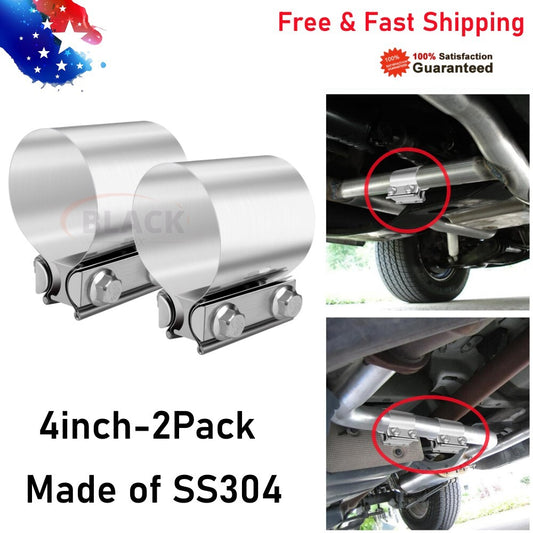 5-inch exhaust clip connector, exhaust pipe muffler clip, 5-inch with clip, 2 pieces